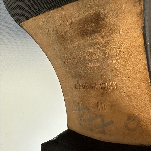 Jimmy Choo Suede and Vachetta Leather Boots Black Size 40 EUC - Picture 8 of 16